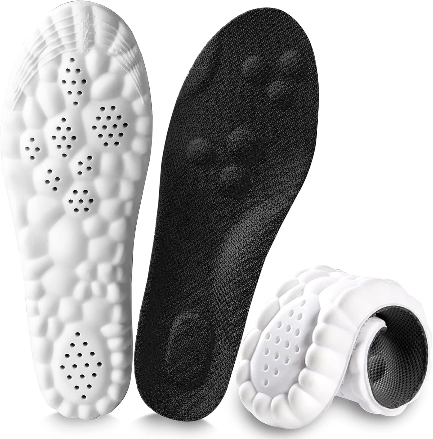 2 Pairs Steppers Massage Insoles for Men Women Unisex, Enhanced Arch Support & Cushioned Comfort, Fits All Shoe Types
