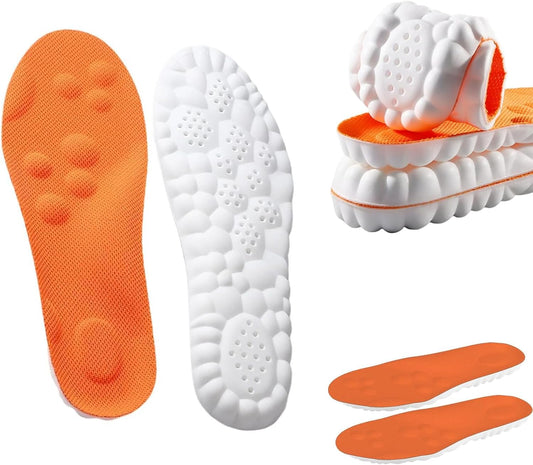 2 Pairs Steppers Massage Insoles for Men Women Unisex, Enhanced Arch Support & Cushioned Comfort, Fits All Shoe Types